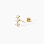 Boucles D'Oreilles Puces Lorens Argent Dor&eacute; A L'Or 750/1000 Oxyde De Zirconium - Boucles d'oreilles empierr&eacute;es Enfant | Histoire d&rsquo;Or