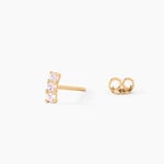 Boucles D'oreilles Puces Plaqu&eacute; Or Jaune Alodia Oxyde De Zirconium - Boucles d'oreilles empierr&eacute;es Femme | Histoire d&rsquo;Or