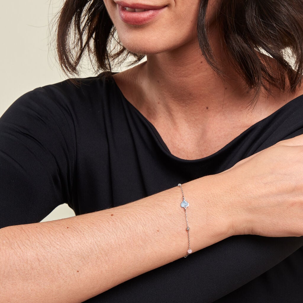 Bracelet Onelia Argent Blanc Cristal - Bracelets Pierre Femme | Histoire d&rsquo;Or