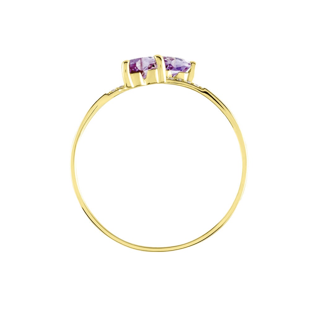 Bague Myrtie Or Jaune Amethyste Violet Oxyde De Zirconium - Bagues pierres fines Femme | Histoire d&rsquo;Or