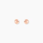 Boucles D'oreilles Puces Fidelia Boule Sablee Or Rose - Clous d'oreilles Femme | Histoire d&rsquo;Or