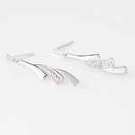 Boucles D'oreilles Pendantes Ainhoa Or Blanc Diamant - Boucles d'oreilles pierres pr&eacute;cieuses Femme | Histoire d&rsquo;Or