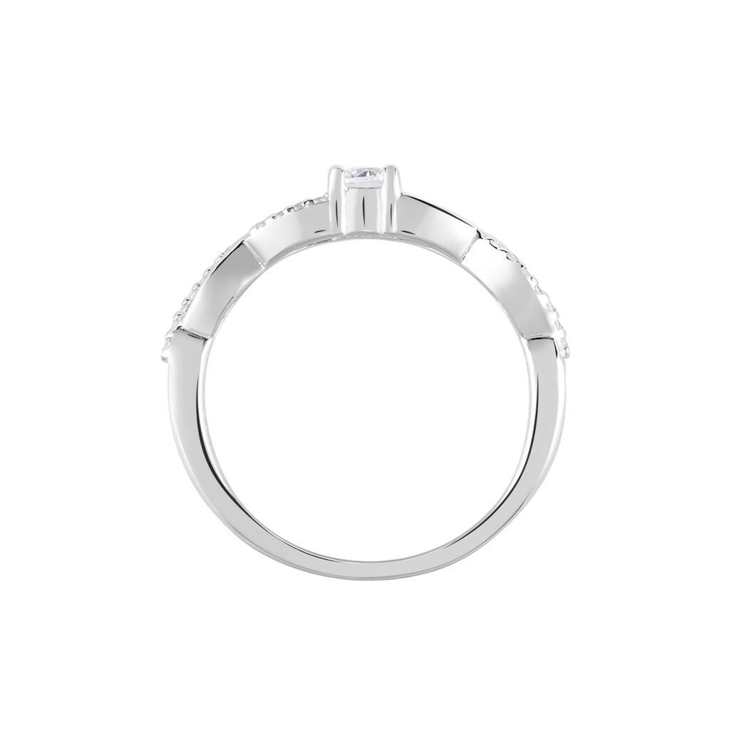 Bague Phoebus Argent Blanc Oxyde De Zirconium - Bagues de fian&ccedil;ailles ronde Femme | Histoire d&rsquo;Or