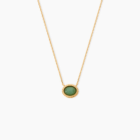 Collier Vintage Love Plaque Or Jaune Aventurine - Colliers pierre Femme | Histoire d&rsquo;Or