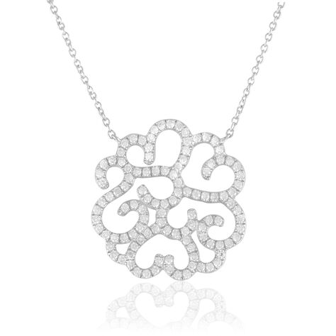 Collier Belambra Argent Blanc Oxyde De Zirconium - Bijoux avec pierres Femme | Histoire d&rsquo;Or