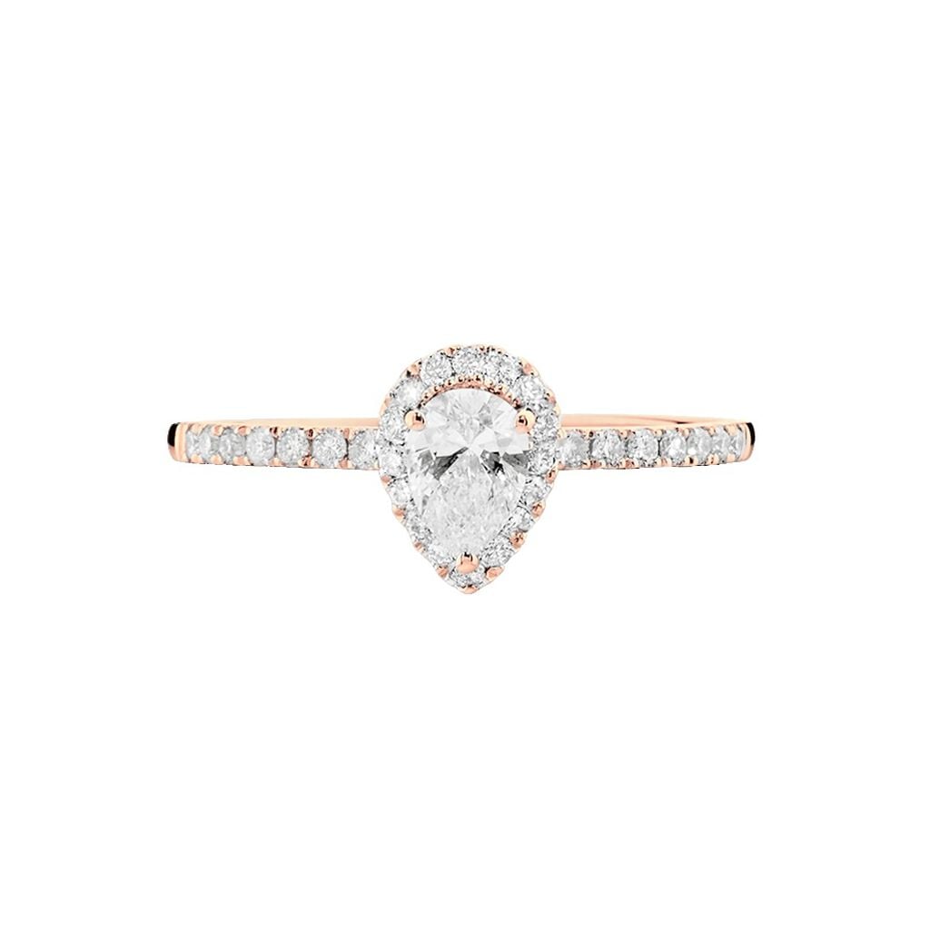 Bague Solitaire Tatiana Or Rose Diamant - Bagues de fian&ccedil;ailles vintage Femme | Histoire d&rsquo;Or