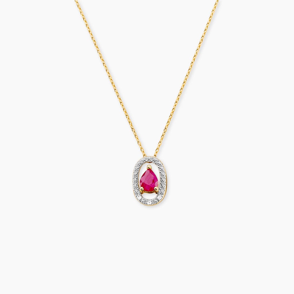 Collier Dorottya Or Jaune Rubis Diamant - Bijoux Pierres Pr&eacute;cieuses Femme | Histoire d&rsquo;Or