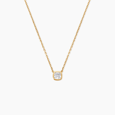 Collier Francine Argent Dor&eacute; A L'Or 750/1000 Oxyde De Zirconium - Bijoux avec pierres Femme | Histoire d&rsquo;Or
