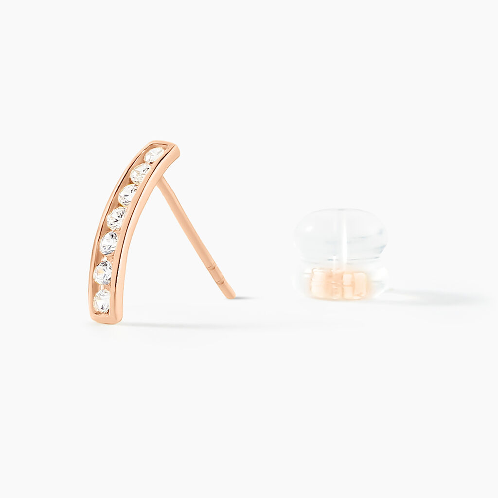 Creoles Or Rose Jacoba Oxydes - Boucles d'oreilles empierr&eacute;es Femme | Histoire d&rsquo;Or