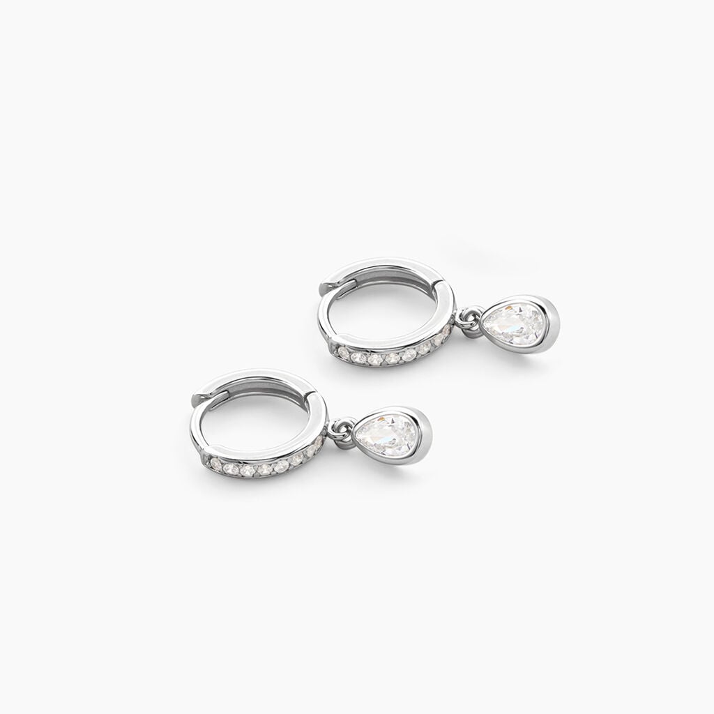 Cr&eacute;oles Yvane Argent Blanc Oxyde De Zirconium - Cr&eacute;oles fantaisie Femme | Histoire d&rsquo;Or