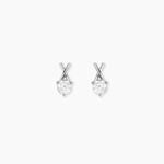 Boucles D'Oreilles Puces Lodie Argent Blanc Oxyde De Zirconium - Boucles d'oreilles empierr&eacute;es Femme | Histoire d&rsquo;Or