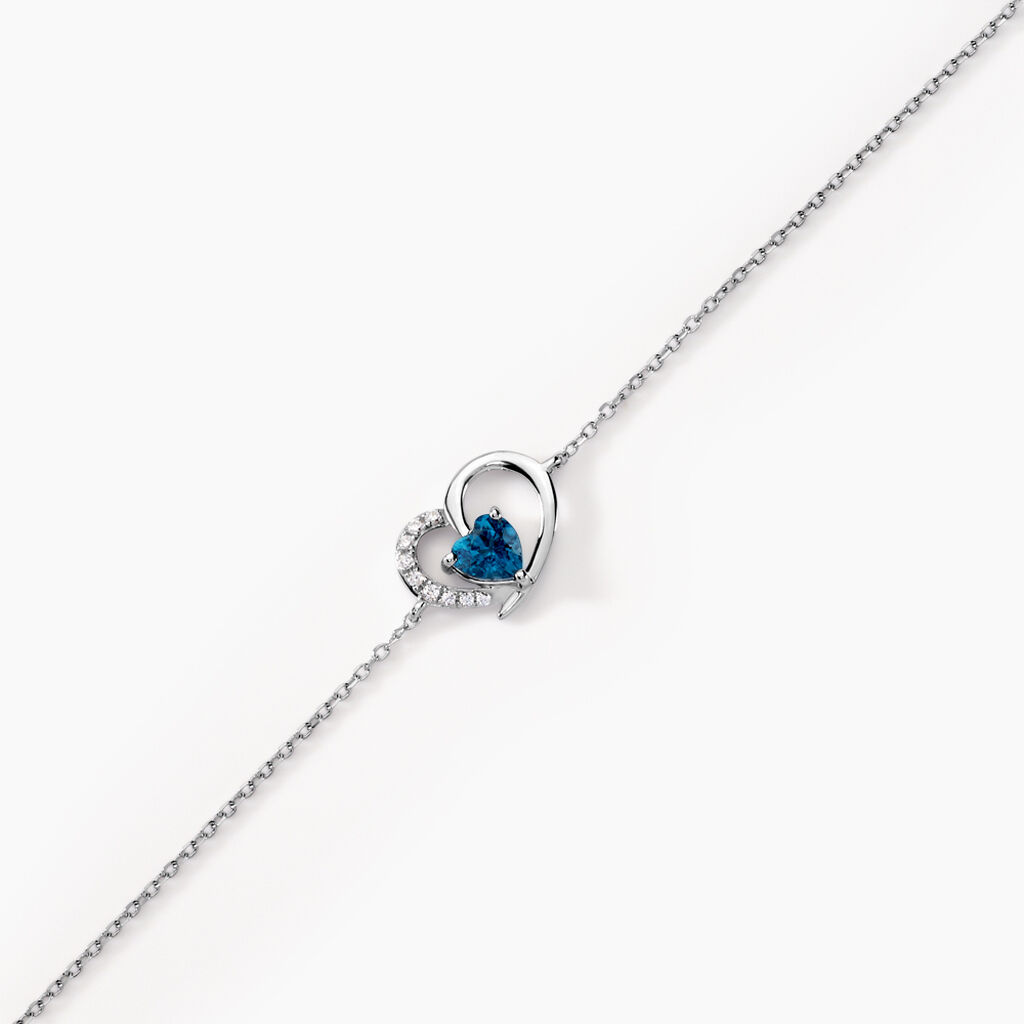 Bracelet Or Blanc Eliana Topaze Oxydes - Bracelets Pierre Femme | Histoire d&rsquo;Or