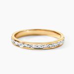 Alliance Grain De Folie Diamantee Ruban Plat Or Bicolore - Alliances Classiques Unisex | Histoire d&rsquo;Or