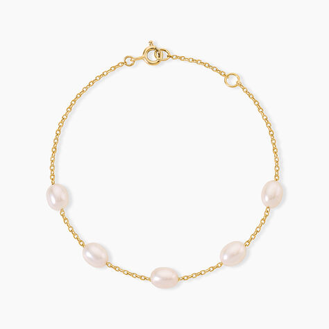 Bracelet Persephone Argent Dor&eacute; A L'Or 750/1000 Perle De Culture - Bracelets Pierre Femme | Histoire d&rsquo;Or
