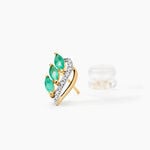 Boucles D'oreilles Puces Or Jaune  Sheelagh Emeraudes Diamants - Boucles d'oreilles pierres pr&eacute;cieuses Femme | Histoire d&rsquo;Or