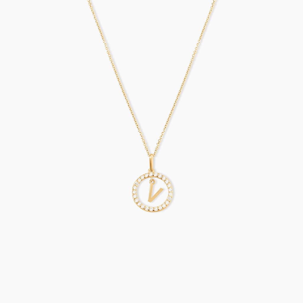 Pendentif Gabe Or Jaune Oxyde De Zirconium - Pendentifs empierr&eacute;s Femme | Histoire d&rsquo;Or