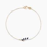 Bracelet Navette Or Jaune Saphir Diamant - Bracelets Pierre Femme | Histoire d&rsquo;Or