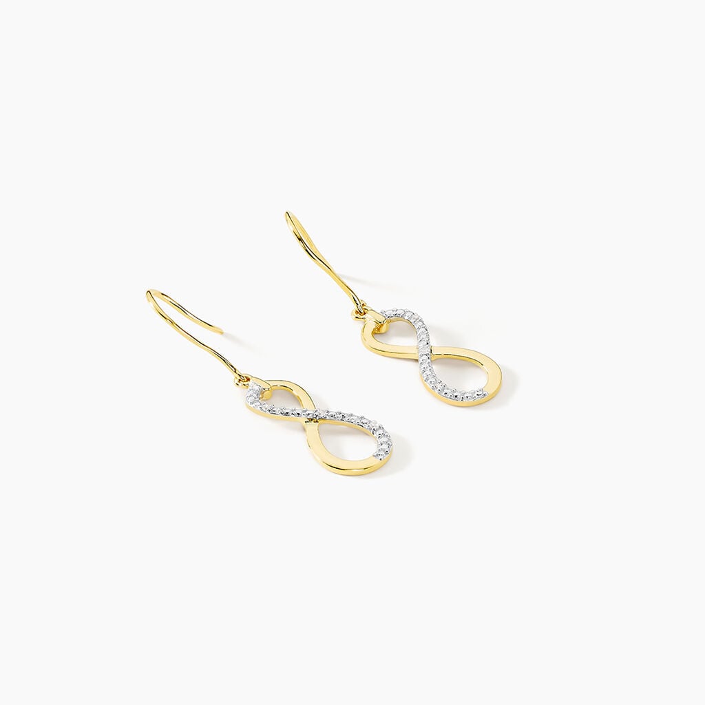 Boucles D'oreilles Pendantes Infino Or Jaune Diamant - Boucles d'oreilles pierres pr&eacute;cieuses Femme | Histoire d&rsquo;Or