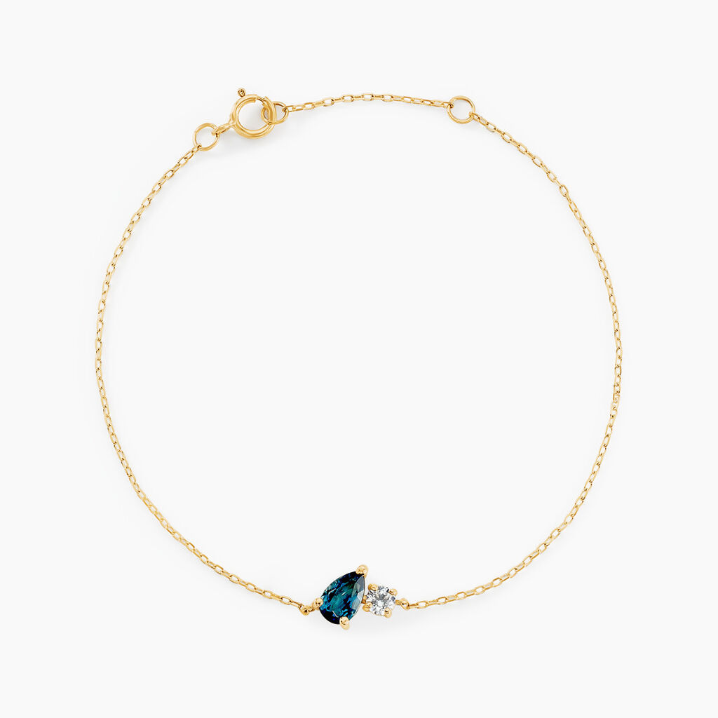 Bracelet Kobina Or Jaune Topaze Oxyde De Zirconium - Bracelets Pierre Femme | Histoire d&rsquo;Or