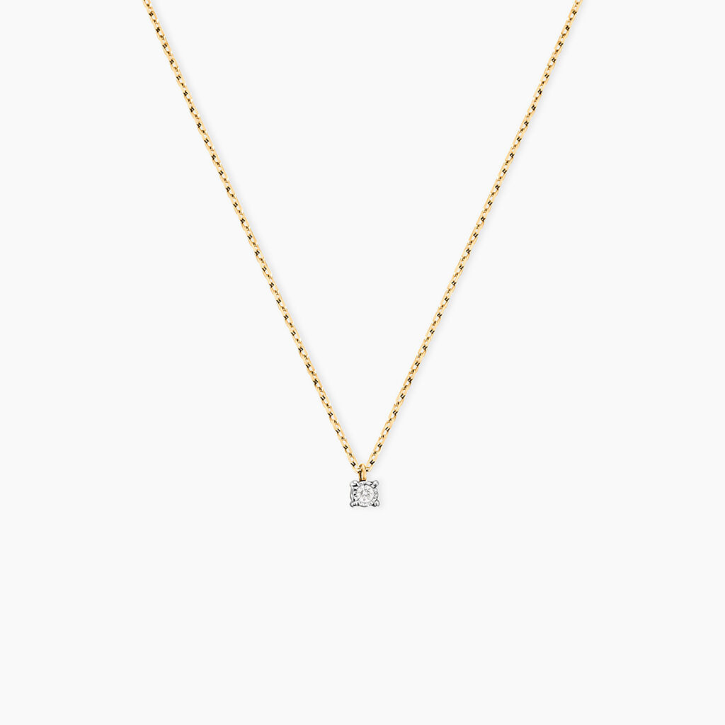 Collier Mei Or Jaune Diamant - Bijoux Pierres Pr&eacute;cieuses Femme | Histoire d&rsquo;Or
