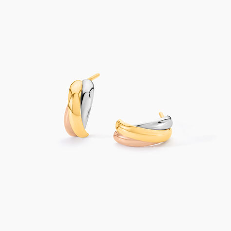 Cr&eacute;oles Igora Or Tricolore - Boucles d'oreilles 18 carats Femme | Histoire d&rsquo;Or
