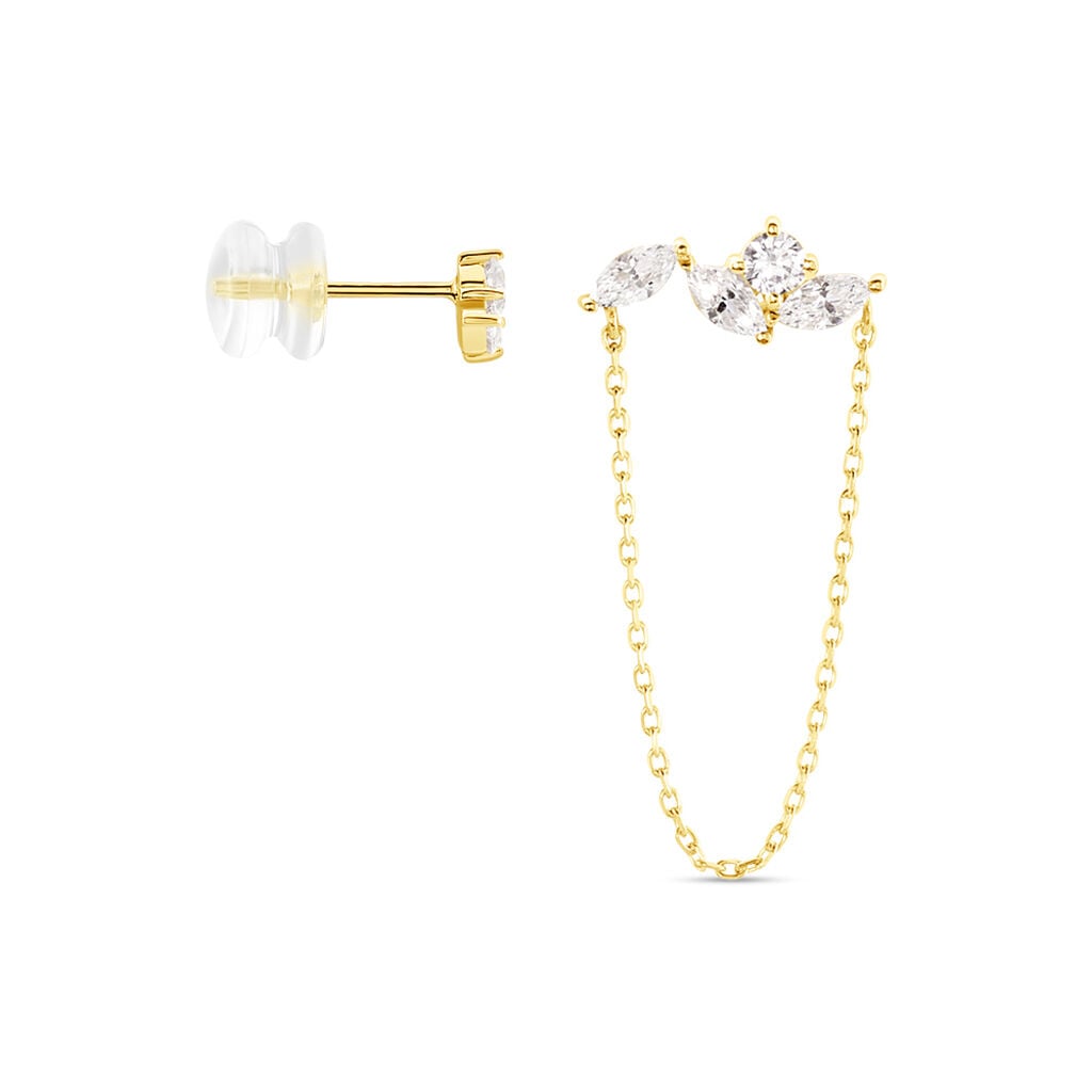 Bijoux D'oreilles Sparkle Or Jaune Oxyde De Zirco - Boucles d'oreilles empierr&eacute;es Femme | Histoire d&rsquo;Or