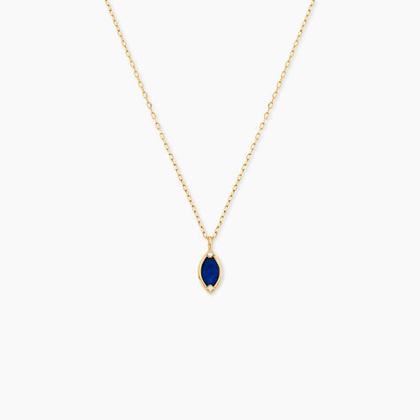 Collier Lucky Gems Or Jaune Lapis Lazuli Oxyde De Zirconium - Colliers pierre Femme | Histoire d&rsquo;Or