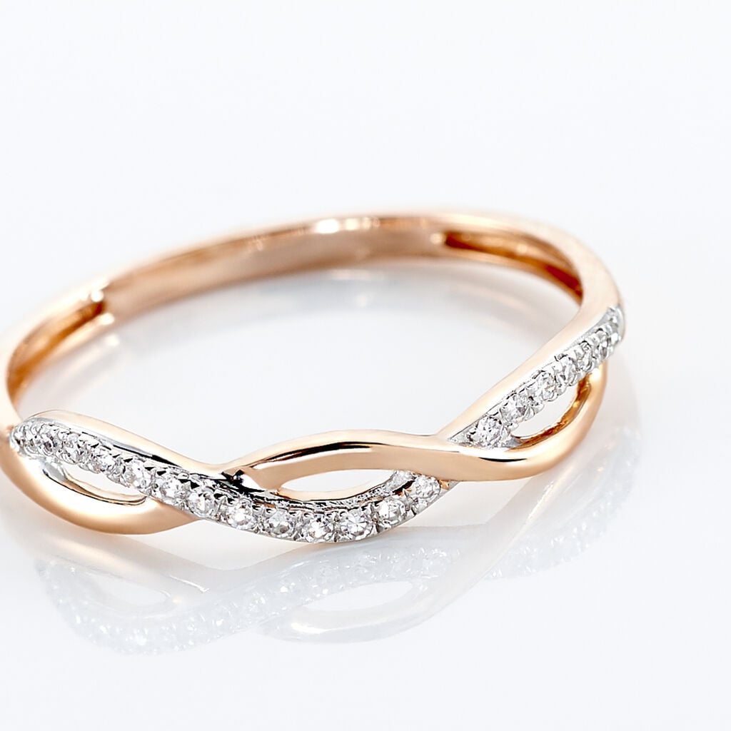 Bague Alizee Or Rose Diamant - Bagues pierres pr&eacute;cieuses Femme | Histoire d&rsquo;Or