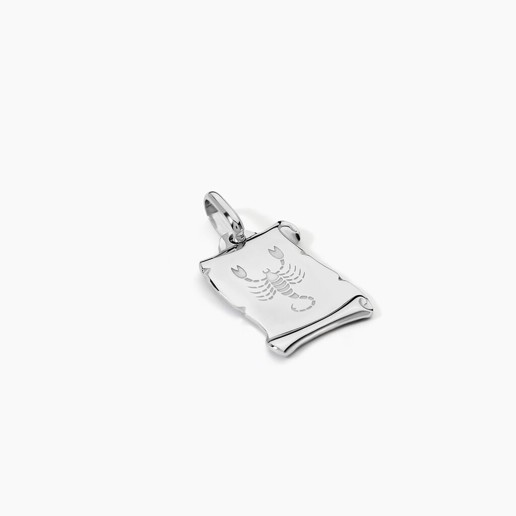 Pendentif Zodiaque Parchemin Argent Blanc - Pendentifs gravables Famille | Histoire d&rsquo;Or