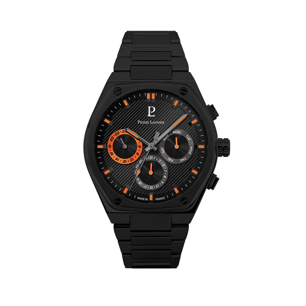 Montre Pierre Lannier Copilote Noir - Montres chronographes Homme | Histoire d&rsquo;Or