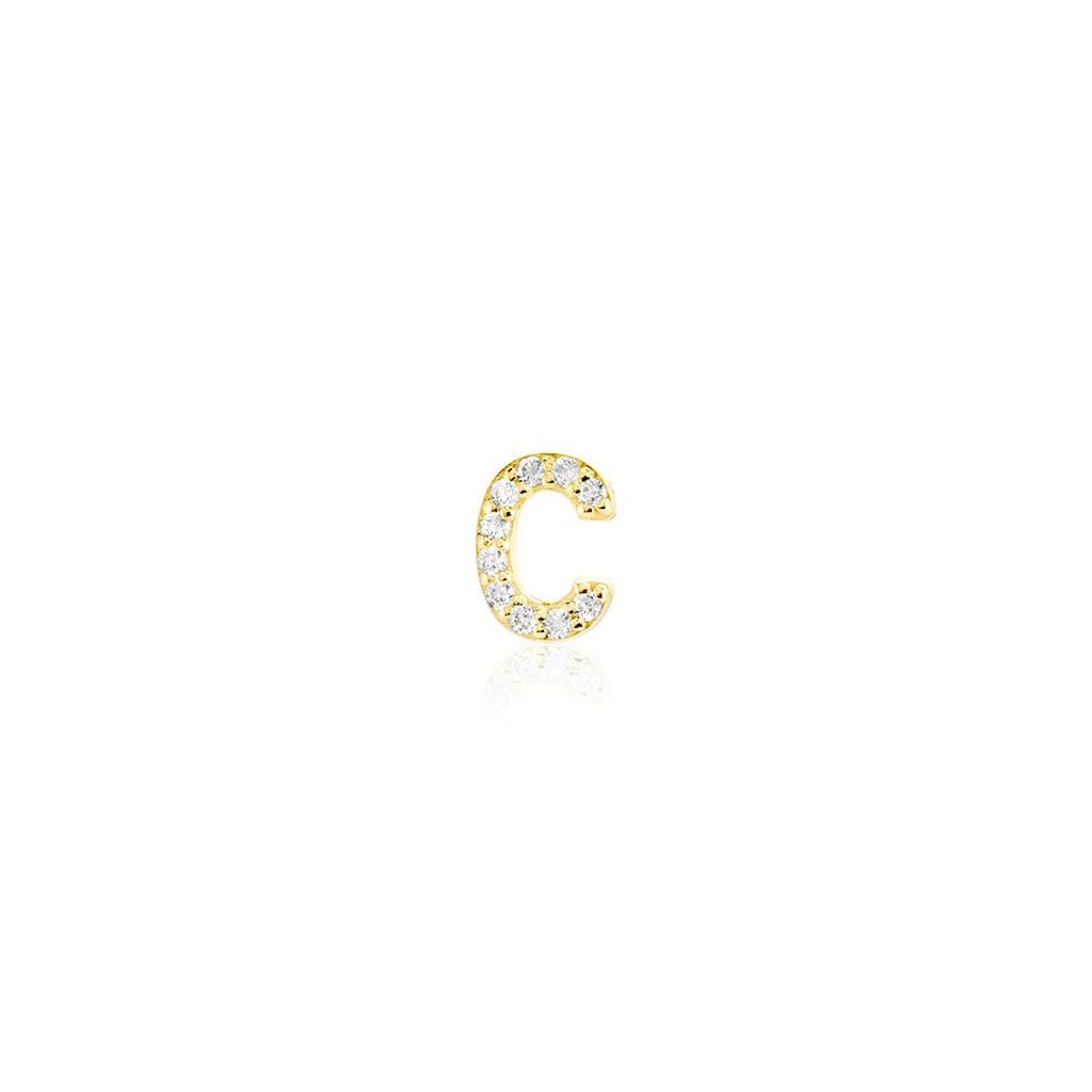Boucle D'oreille Puce Unitaire Jodoca Or Jaune Oxyde De Zirconium - Boucles d'oreilles empierr&eacute;es Femme | Histoire d&rsquo;Or