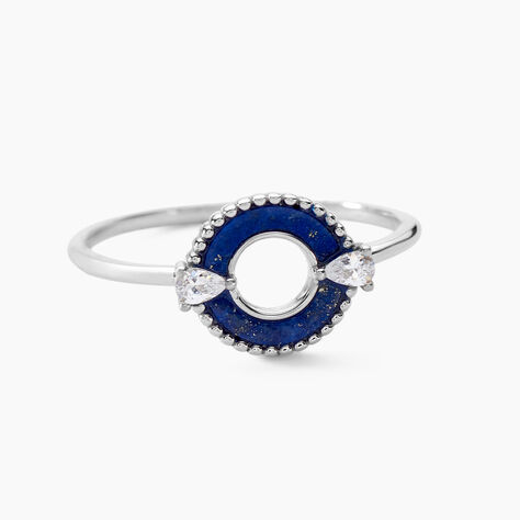 Bague Serafine Argent Blanc Lapis Lazuli Oxyde De Zirconium - Bagues de fian&ccedil;ailles ovale Femme | Histoire d&rsquo;Or