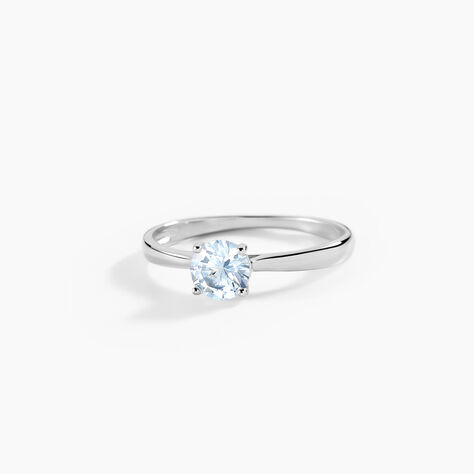 Bague Elyana Argent Blanc Oxyde De Zirconium - Bagues de fian&ccedil;ailles ronde Femme | Histoire d&rsquo;Or