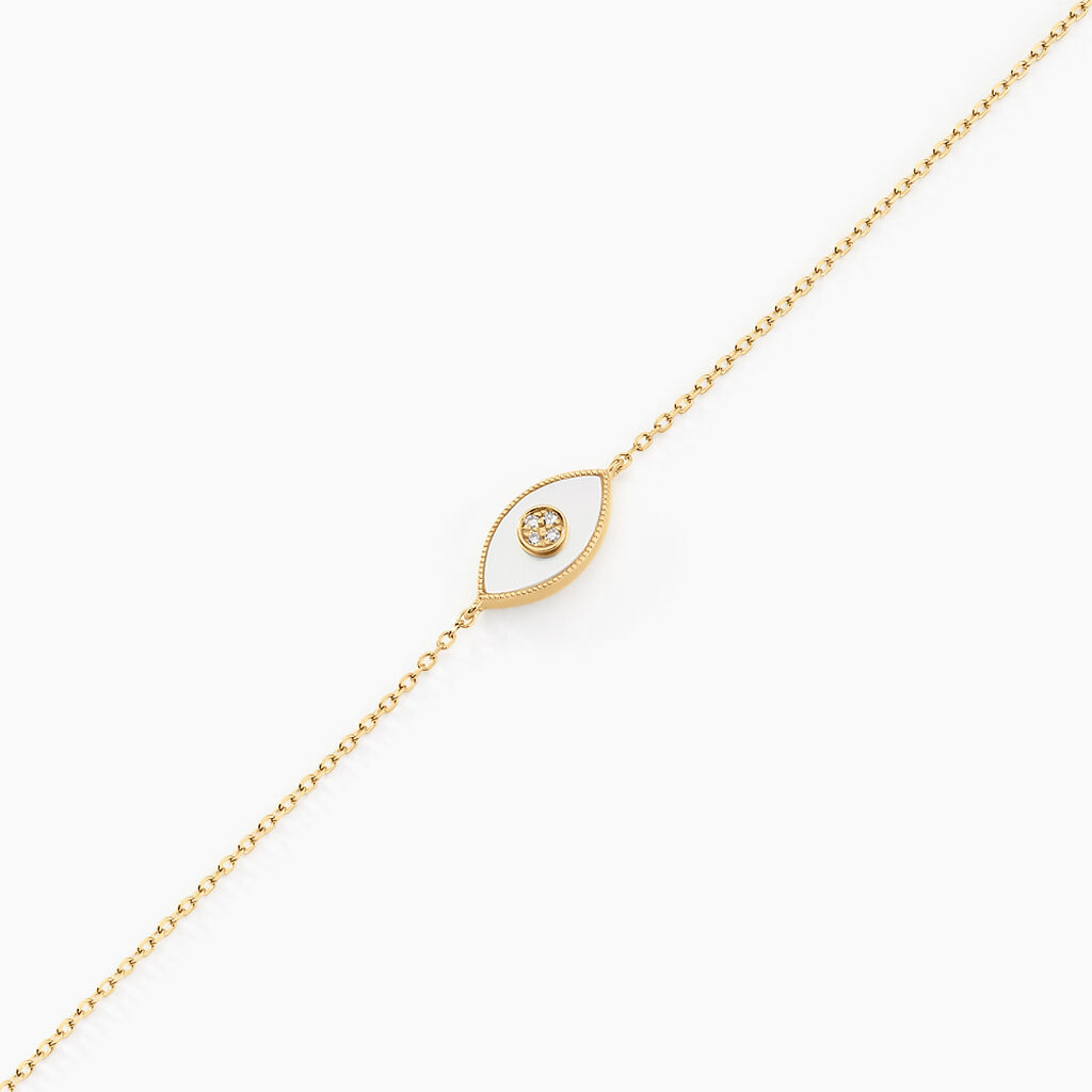 Bracelet Matiasma Or Jaune Nacre Diamant - Bracelets Pierre Femme | Histoire d&rsquo;Or