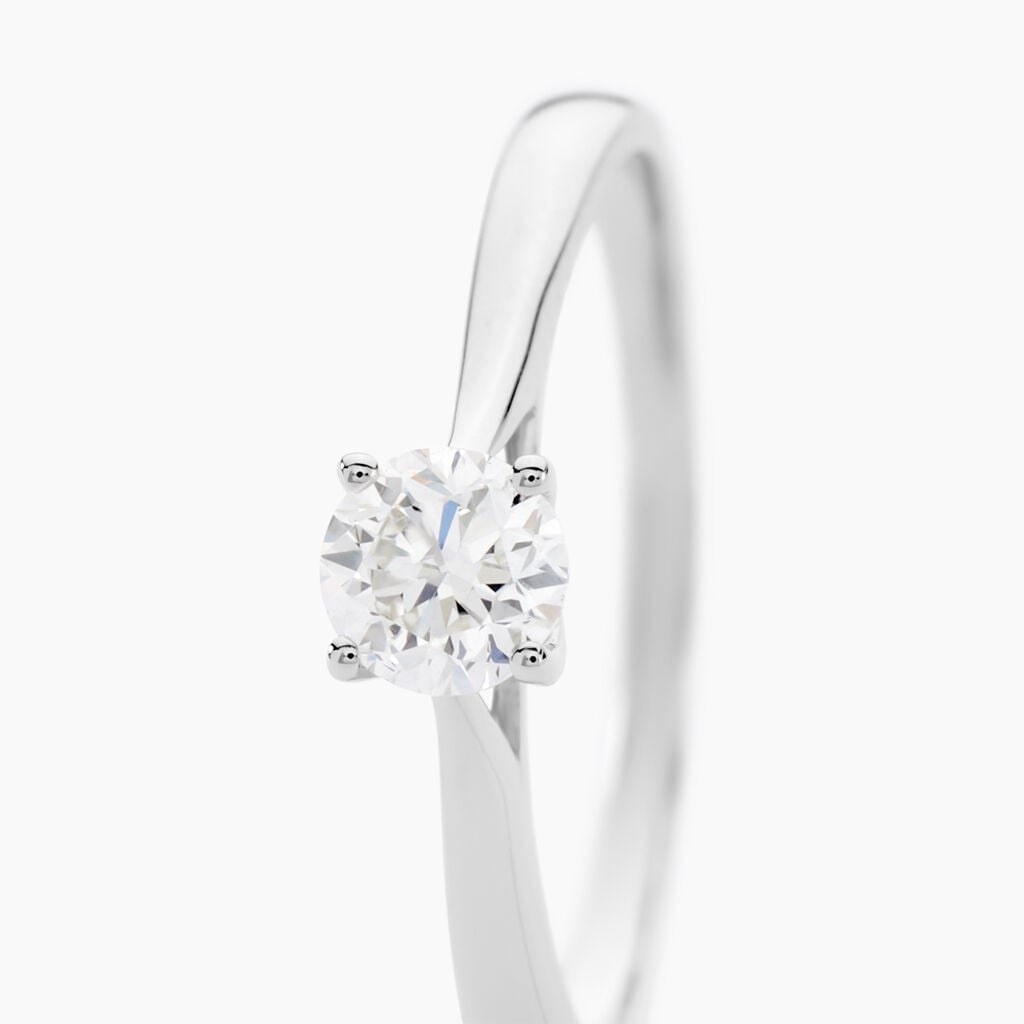 Bague Solitaire One Or Blanc Diamant - Bagues de fian&ccedil;ailles vintage Femme | Histoire d&rsquo;Or