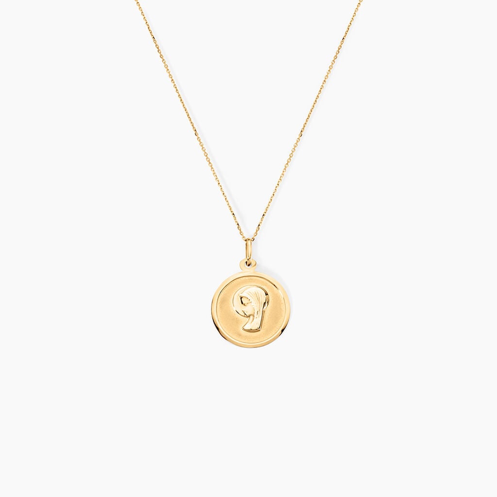 Pendentif Mary Vierge Rond Or Jaune - Pendentifs vierge Famille | Histoire d&rsquo;Or