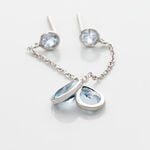 Boucles D'oreilles Pendantes Brenda Or Blanc Topaze - Boucles d'oreilles empierr&eacute;es Femme | Histoire d&rsquo;Or