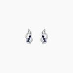 Boucles D'oreilles Puces Rosalyne Or Blanc Saphir Et Diamant - Boucles d'oreilles pierres pr&eacute;cieuses Femme | Histoire d&rsquo;Or