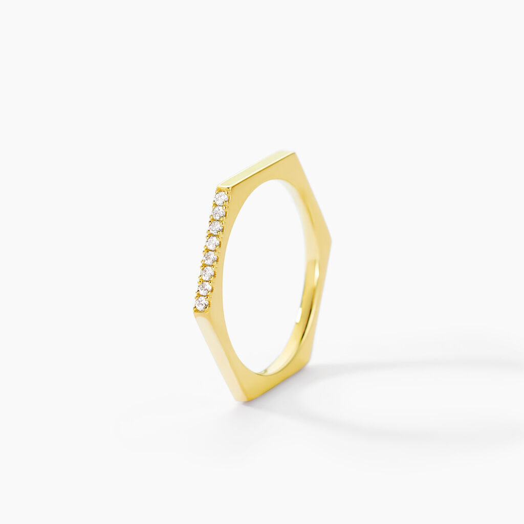 Bague Infini Pop Argent Jaune Oxyde De Zirconium - Bagues avec pierre Femme | Histoire d&rsquo;Or