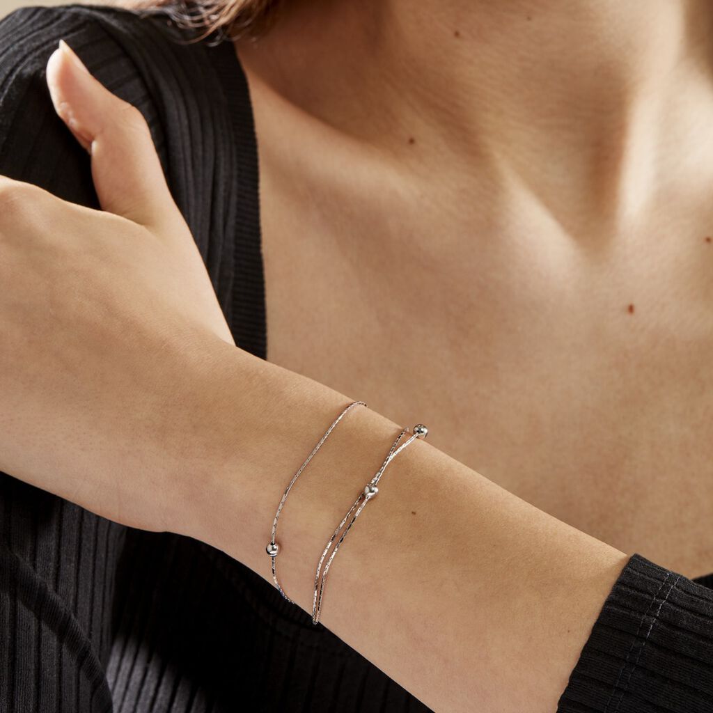 Bracelet Abbie Argent Blanc - Bracelets fantaisie Femme | Histoire d&rsquo;Or