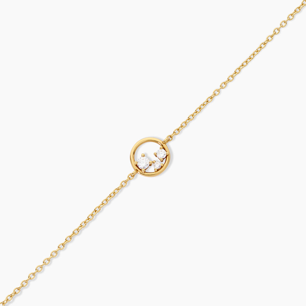 Bracelet Prescilla Argent Dor&eacute; A L'Or 750/1000 Oxyde De Zirconium - Bracelets Pierre Femme | Histoire d&rsquo;Or