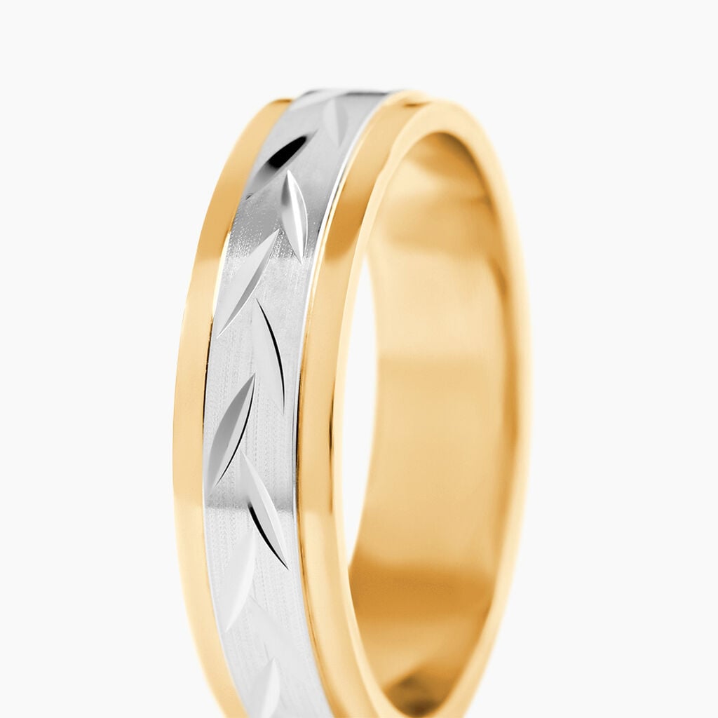 Alliance Effet Epi Mat Or Bicolore - Alliances 18 carats Unisex | Histoire d&rsquo;Or