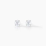 Boucles D'oreilles Puces Eddie Or Blanc Oxyde De Zirconium - Boucles d'oreilles empierr&eacute;es Femme | Histoire d&rsquo;Or