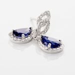 Boucles D'oreilles Puces Sissi Or Blanc Saphir Et Diamant - Boucles d'oreilles pierres pr&eacute;cieuses Femme | Histoire d&rsquo;Or