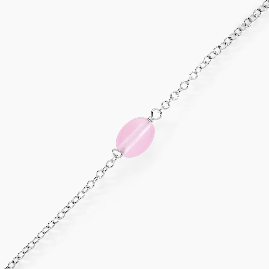 Bracelet Evren Argent Blanc Pierre De Synthese - Bracelets Pierre Femme | Histoire d&rsquo;Or