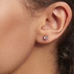 Boucles D'oreilles Puces Elda Serti Clos Or Rose Oxyde De Zirconium - Boucles d'oreilles empierr&eacute;es Femme | Histoire d&rsquo;Or