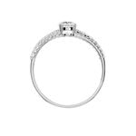 Bague Solitaire Ceridwen 3 Rangs Or Blanc Oxyde De Zirconium - Bagues de fian&ccedil;ailles ronde Femme | Histoire d&rsquo;Or
