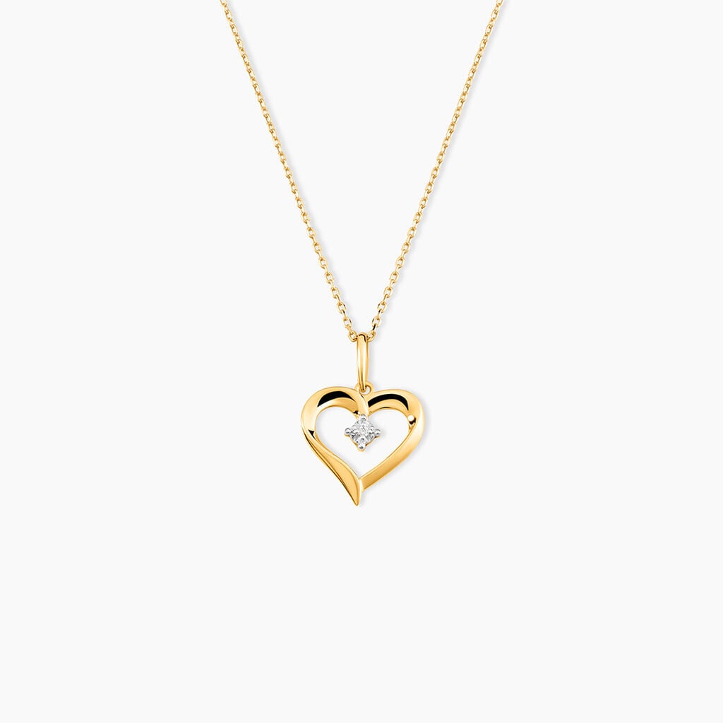 Pendentif Hezekiah Or Jaune Diamant - Pendentifs empierr&eacute;s Femme | Histoire d&rsquo;Or