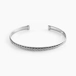 Bracelet Jonc Oscaro Argent Gris - Bracelets Tress&eacute;s Homme | Histoire d&rsquo;Or