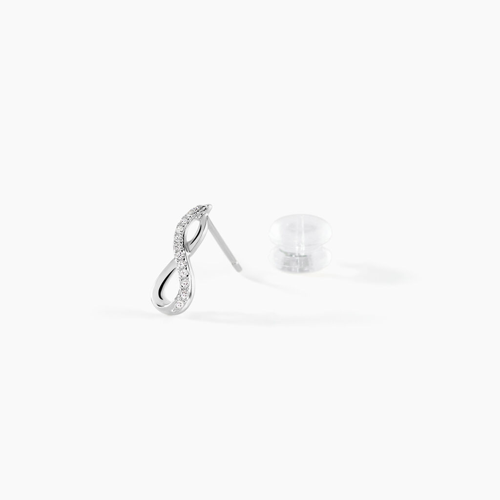 Boucles D'oreilles Puces Osanna Or Blanc Diamants - Boucles d'oreilles pierres pr&eacute;cieuses Femme | Histoire d&rsquo;Or